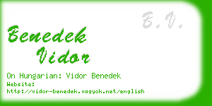 benedek vidor business card